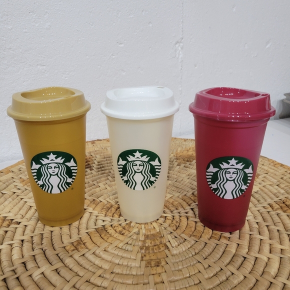 Starbucks 2013 Three Metallic Iridescent Holiday Christmas Tumblr 16 oz - Picture 1 of 3
